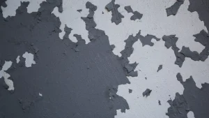 Peeling paint caused by heat damage