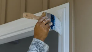 Touching up exterior paint with a brush