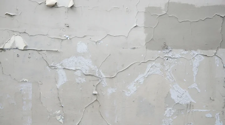 Home exterior showing peeling and cracked paint.
