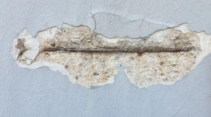 Hail damage on exterior house paint