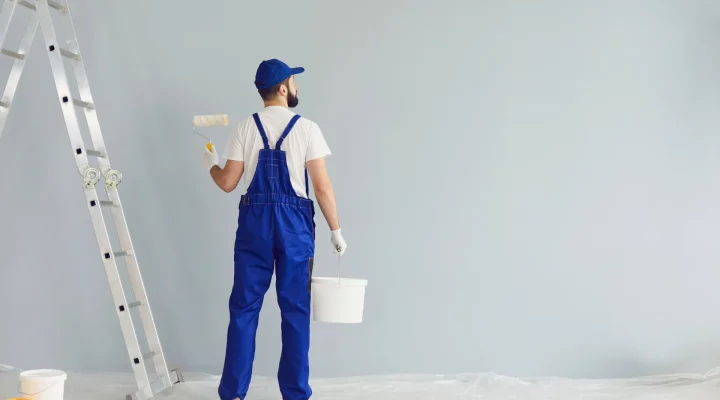 Low VOC paint being applied indoors