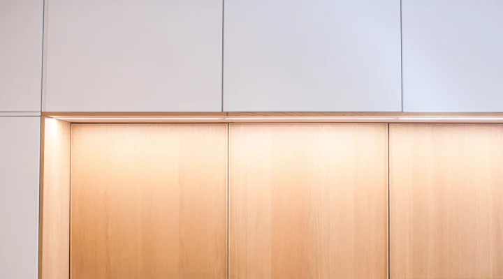 Painted oak cabinet grain showing through