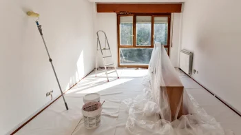 Freshly painted room before new flooring installation