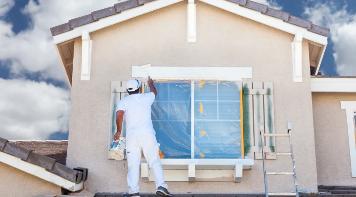 Exterior house painting during summer